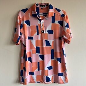 Bad Birdie Geoprint Golf Polo - Men’s Small - Golf Shirt - Men’s S - Polyester